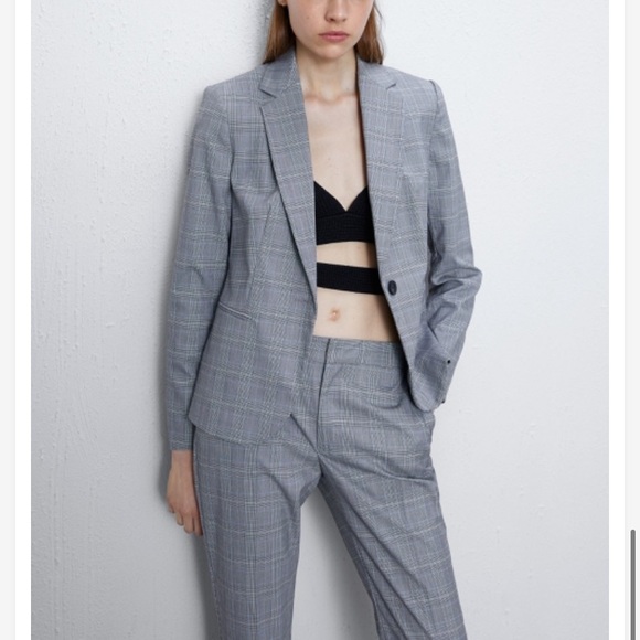 NWT Zara Check Tailored Blazer